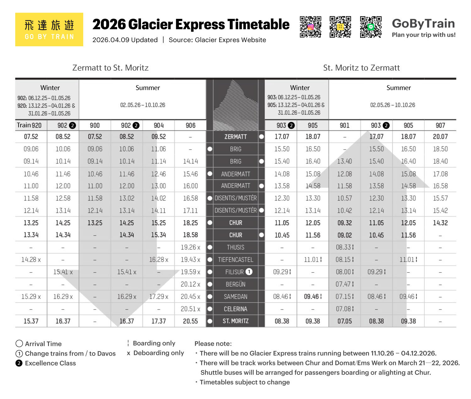 2026-Glacier-Express-Timetable-en