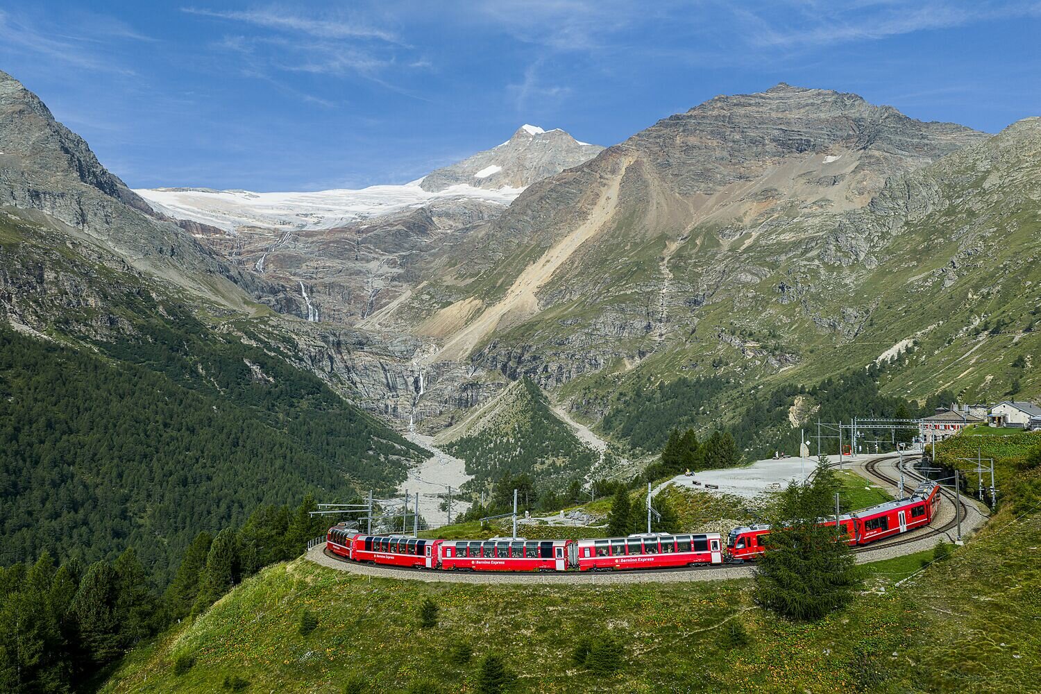 Bernina Express at Alp Grüm